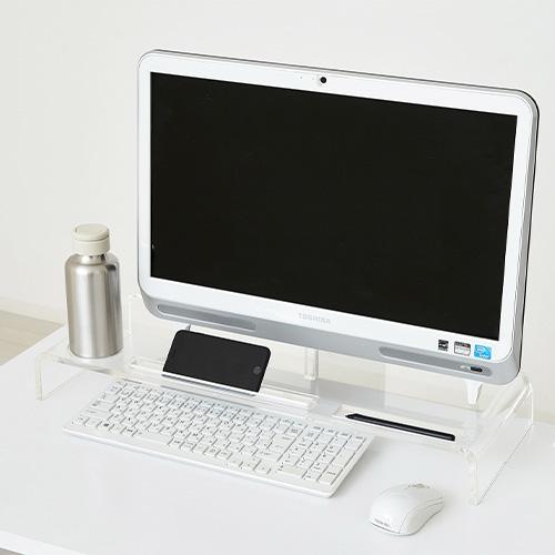 机上台 幅62×奥行22×高さ7.2cm アクリル モニター台 モニタースタンド