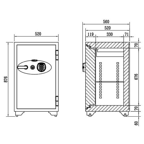 7％OFFクーポン配布中 耐火金庫 84L デジタルテンキー式 アラーム 警報