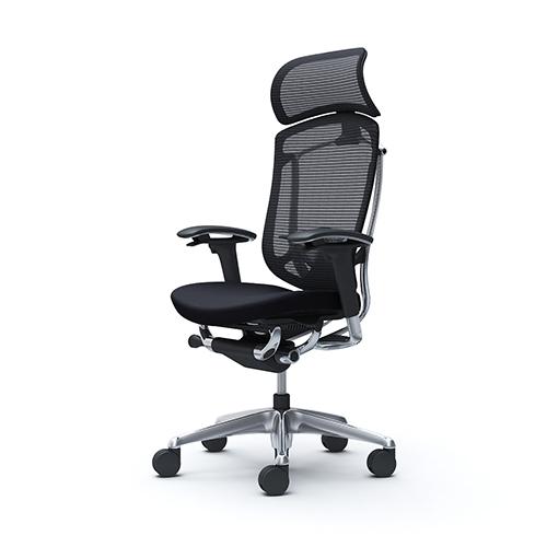 コンテッサ セコンダ オカムラ 可動肘 座クッション ランバーサポート付き 大型ヘッドレスト ポリッシュフレーム ブラックボディ 岡村製作所 椅子 CC87XS CC87BS_1