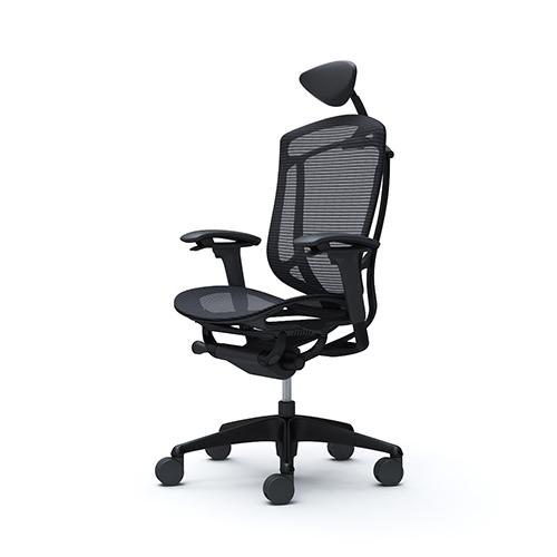 コンテッサ セコンダ オカムラ 可動肘 座メッシュ 小型ヘッドレスト ブラックフレーム ブラックボディ Contessa seconda オフィスチェア 完成品 CC8AZR CC8AMR_1