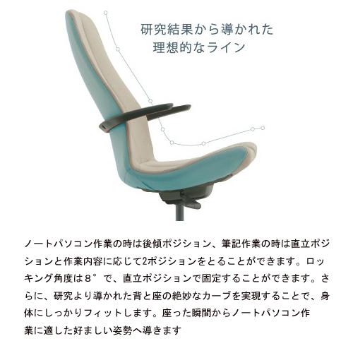 シフト チェア オカムラ カラフル スタイリッシュ 布張りチェア 肘付きチェア オフィスチェア デスクチェア パソコンチェア 高機能チェア オフィス家具 L434NA_4