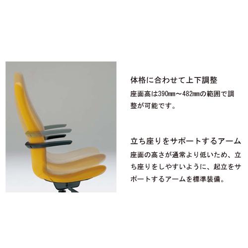 シフト チェア オカムラ カラフル スタイリッシュ 布張りチェア 肘付きチェア オフィスチェア デスクチェア パソコンチェア 高機能チェア オフィス家具 L434NA_5