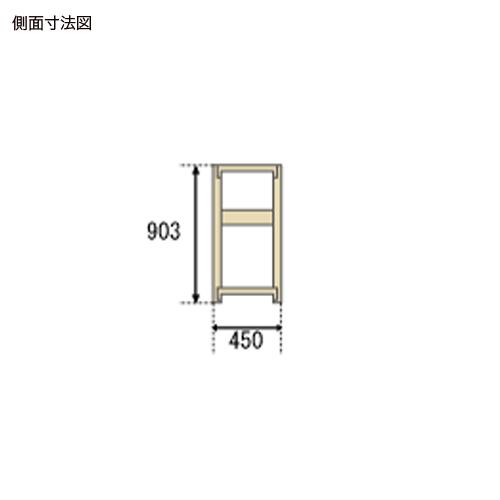 増連用 スチールラック 幅150×奥行45×高さ90cm 3段 200kg/段 中軽量ラック 業務用 収納棚 オープンラック スチール棚 スチールシェルフ 備品庫 SO-S132A-W-03_2