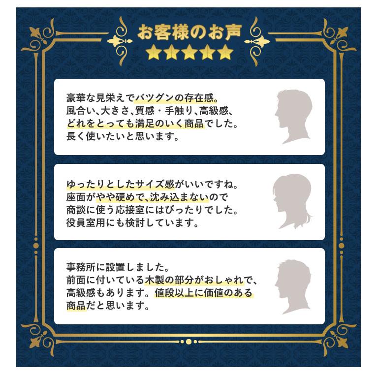 法人限定  応接ソファ 3人掛け 革張り ロビーチェア アームチェア チェア 椅子 エグゼクティブ オフィス 応接室 商談 打ち合わせ 待合室 おしゃれ RE-2153の画像