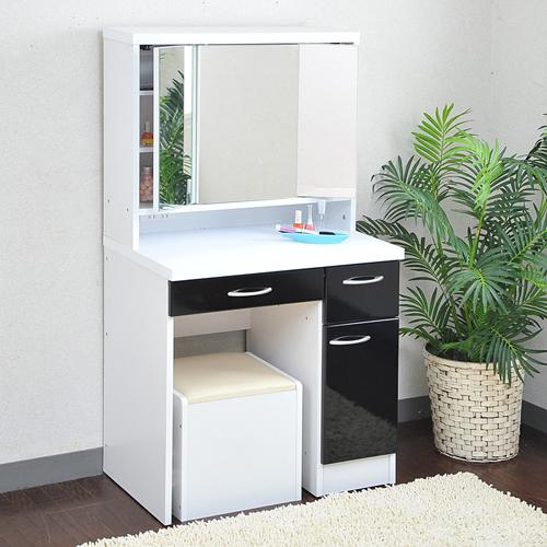 ドレッサー 三面鏡 椅子付 セット 三面鏡タイプ 白 コンセント付き
