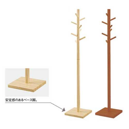 ポールスタンド 木製 高さ1600mm コートハンガー 衣類ラック 帽子掛け コート掛け フック 玄関収納 ロビー 受付 オフィス 店舗 什器 おしゃれ デザイン PH-100の画像