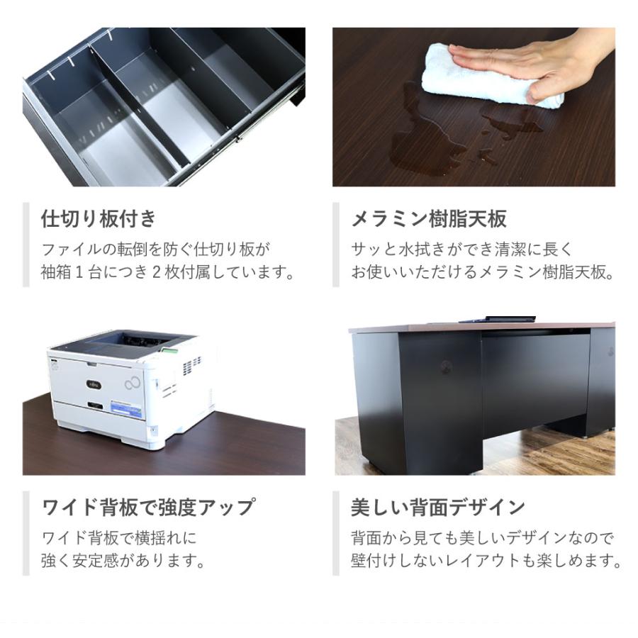 LOOKIT（ルキット） オフィスデスク ブラック 片袖机 幅1200×奥行700mm