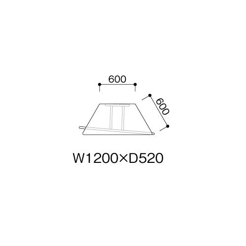 法人送料無料 学校用テーブル 台形型 幅1200×奥行520×高さ700mm キャスター付き 児童用テーブル ワークテーブル 児童館 学童 教育施設 日本製 ECS-1252DH_1
