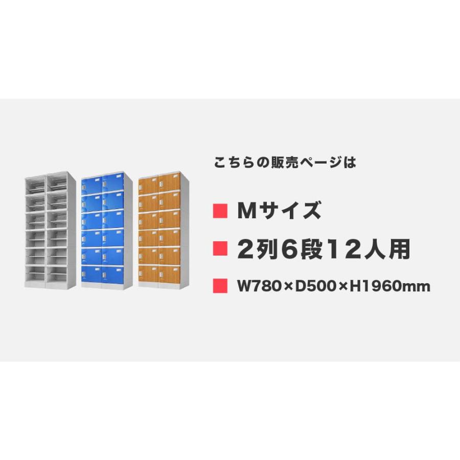 プラスチックロッカー 12人用 ロッカー 2列6段 宅配ボックス シューズロッカー 下駄箱 シューズボックス 学校 プール 水に強い 水洗い 簡易ロッカー A-390E-26_2