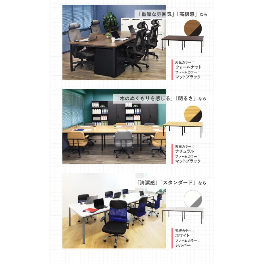 法人限定 フリーアドレスデスク セット 12人用 幅3600mm スタッキングチェア 会議テーブル オフィスデスク ミーティングテーブル オフィス GFA-3612H-S3_11