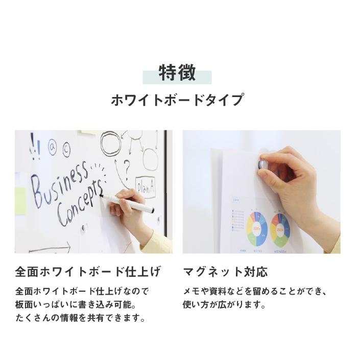 法人限定 パーテーション 折りたたみ ホワイトボード 間仕切り 幅2700×高さ1800mm キャスター付 自立 3連 パーティション スクリーン 衝立 連結 GL3-1827H_9