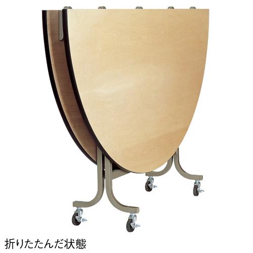 法人送料無料 フライトテーブル 丸型 直径1800mm ソフトエッジ巻 キャスター脚 レセプションテーブル 会議用テーブル 会議室 結婚式 完成品 日本製 LL-1800R_1