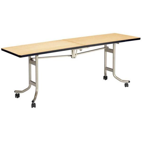 法人送料無料 フライトテーブル 角型 幅1800×奥行450mm ソフトエッジ巻 セーフティロック機構付 レセプションテーブル 会議テーブル 完成品 日本製 OSL-1845の画像