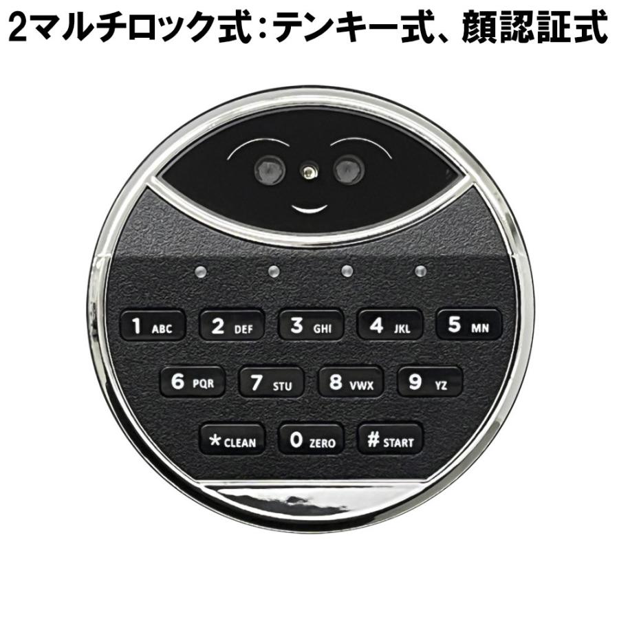 搬入設置  耐火金庫 エーコー 顔認証 34.7L 保管庫 収納庫 耐火 耐水 防盗 貴重品 小型 セキュリティ 収納 防犯 安全性 1時間 オフィス シンプル KESW-25FS_2