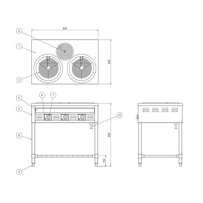 送料無料　電気テーブルレンジ　OKR-100A　焼物　煮物　厨房