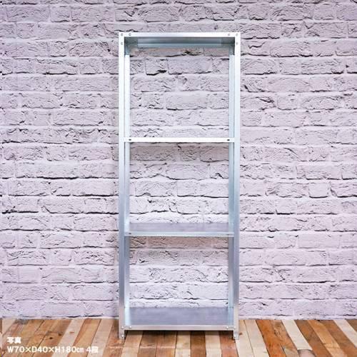 スチールラック 幅60×奥行40×高さ180cm 4段 40kg/段 スリムラック 軽量ラック 業務用 収納棚 スチール棚 物品棚 オープンラック 店舗 倉庫 整理棚 NSTR-636の画像