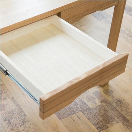 ナチュラル木製事務机 120cm デスク 幅120×奥行59cm 平机 木製デスク 収納付きデスク 引き出し付