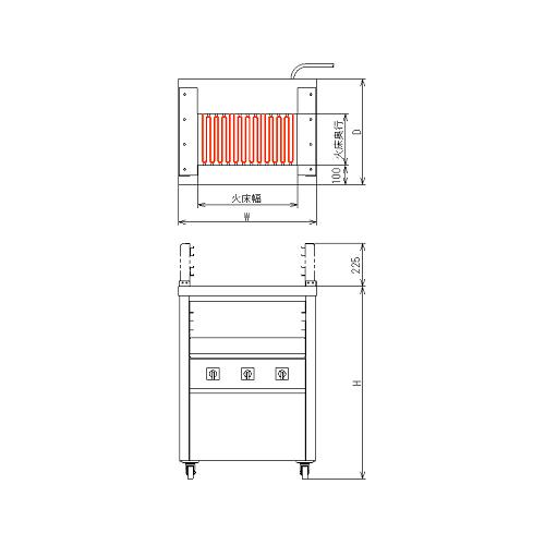 電気グリラー　ヒゴグリラー　床置型　焼物　3H-210