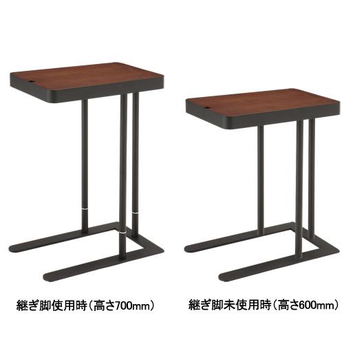 サイドテーブル 昇降式 木製天板 木製テーブル 高さ調節 カフェ リビング テーブル ベッドサイドテーブル コーヒーテーブル カフェテーブル シンプル SST-810の画像