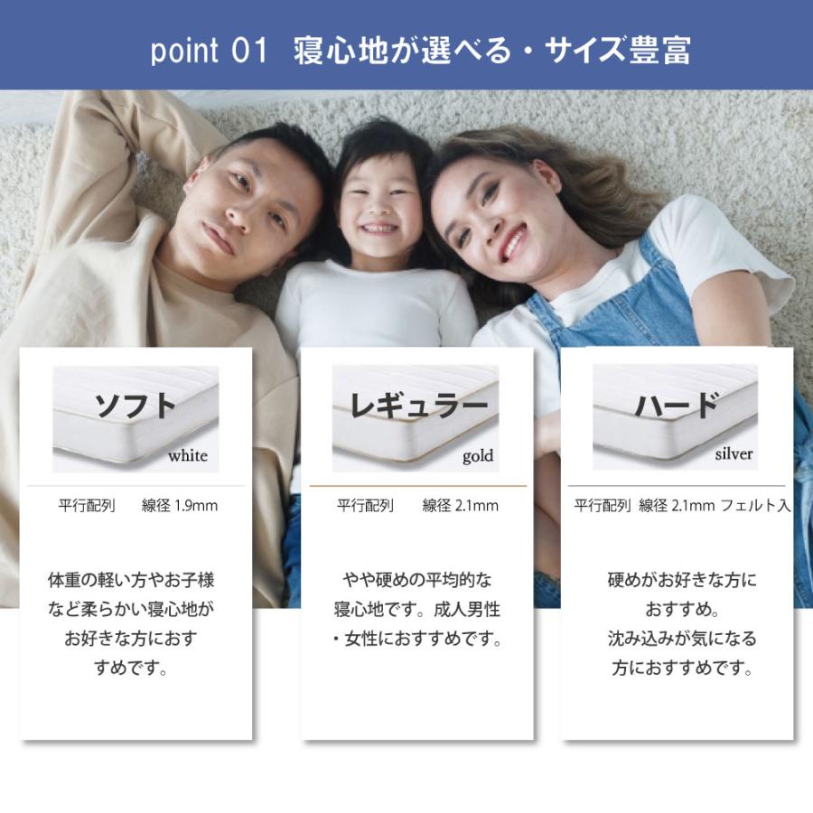 送料無料 ポケットコイルマットレス セミダブル ハード 日本製 寝具 寝室 清潔 快眠 高密度コイル ベッド用品 r03-04_2