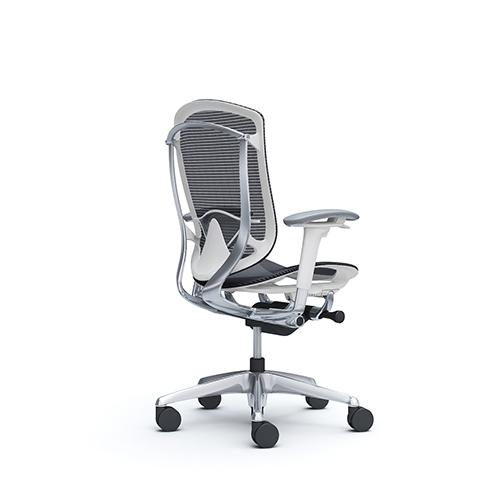 コンテッサ セコンダ オカムラ 可動肘 座メッシュ ランバーサポート付き ハイバックタイプ ポリッシュフレーム ホワイトボディ オフィスチェア CC81XZ CC81BZ_2