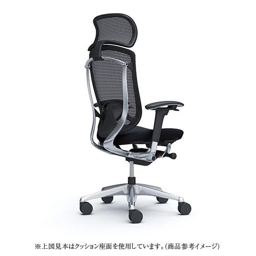 コンテッサ セコンダ オカムラ 可動肘 座革 ランバーサポート付き 大型ヘッドレスト ポリッシュフレーム ブラックボディ 高級 チェア CC87XS-FPT CC87BS-FPT_2