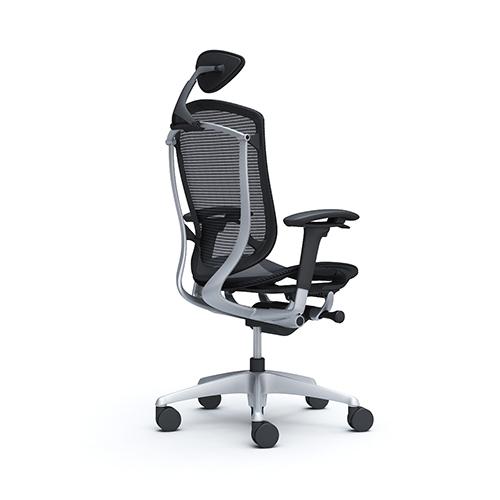コンテッサ セコンダ オカムラ 可動肘 座メッシュ 小型ヘッドレスト シルバーフレーム ブラックボディ Contessa seconda オフィスチェア 完成品 CC8AYR CC8AGR_2