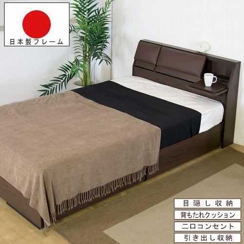 友澤木工 収納ベッド セミダブル マットレス付 ベッド システムベッド 