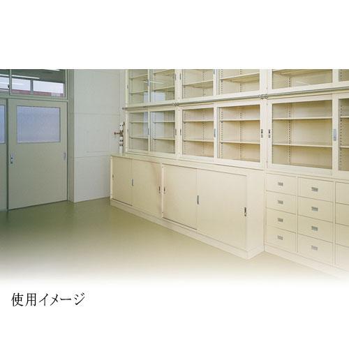 引き取り限定　引き出し付き本棚　キャビネット 法人限定 ガラス引戸書庫 奥行550mm 鍵付き 書庫 キャビネット 戸棚