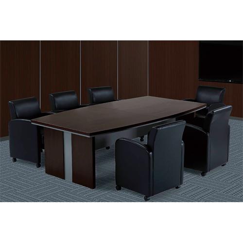 法人限定 高級会議テーブルセット 6人用 幅2400×奥行1100mm