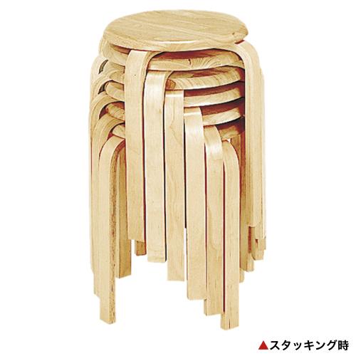 法人送料無料   丸椅子 6脚セット 木製 スツール スタッキングチェア 丸イス スタック チェア イス 北欧 おしゃれ 円形 受付 食堂 会議用 打合せ W-1030S_2