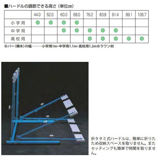 ハ−ドル 折りたたみ クラッチ式 小学生用 陸上用品 体育用品 教育用ハードル 木製バー 陸上競技 スポーツ 学校 体育 教育施設 グラウンド 備品 三和体育 S-0886_1
