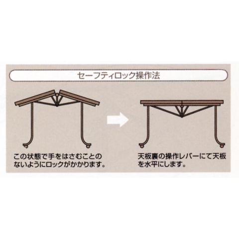 法人送料無料 折りたたみテーブル 丸型 直径1200×高さ700mm セーフティロック機構付 レセプションテーブル 会議テーブル イベント 完成品 日本製 OSL-1200R_3