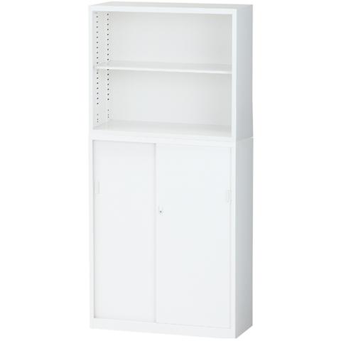 生興 書庫 上下セット 5段 幅880×奥行380×高さ1860mm スチール書庫