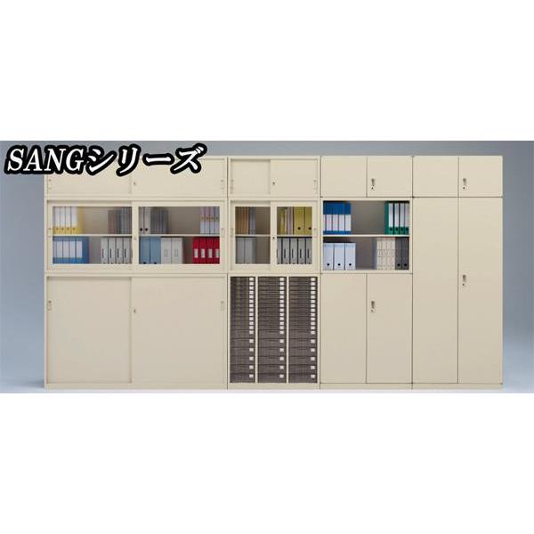 生興 書庫 引戸 幅880×高さ1850mm キャビネット 本棚 オフィス収納