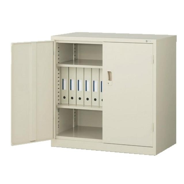 生興 書庫 鍵付き A4 幅880×奥行515×高さ880mm 両開き書庫 スチール