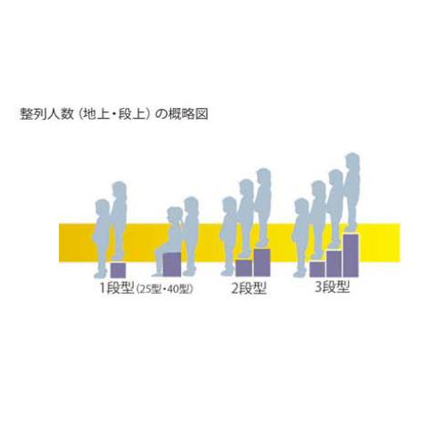 ひな段 3段5連セット 奥行300mm アルミ製 折りたたみ式 整列台 段 舞台