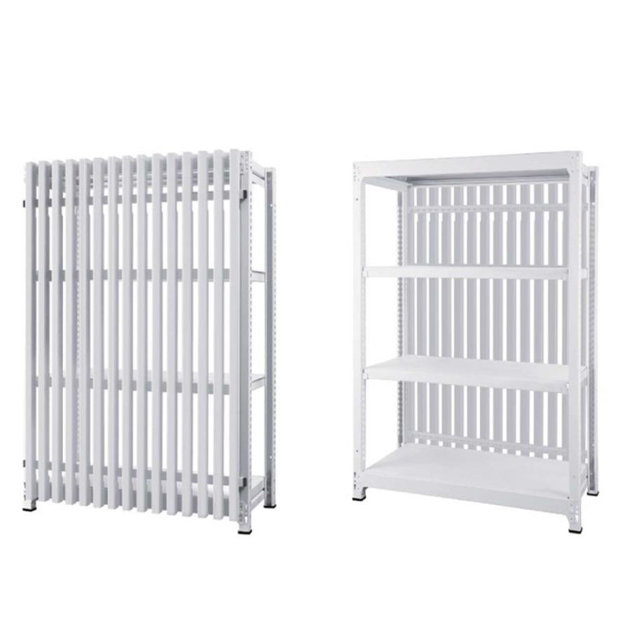 設置無料  スチールラック 3段 幅124×奥行49.6×高さ140cm 間仕切り 収納 軽量ラック スチールシェルフ おしゃれ 目隠し パーテーション 日本製 DR-1214-T_3