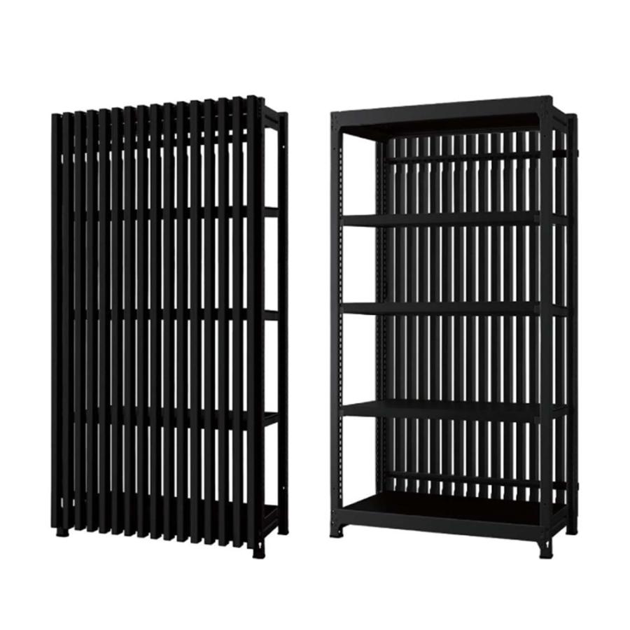 設置無料 スチールラック 増連セット 4段 幅120×奥行49.6×高さ180cm 間仕切り 収納 スチールシェルフ おしゃれ 目隠し パーテーション 日本製 DR-C1218-T_3