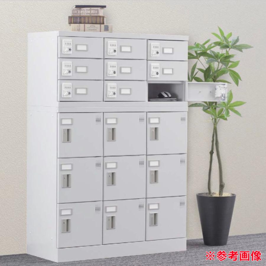 設置無料  ロッカー 20人用 3列6段 南京錠用錠 浅型 窓付き 幅1200×高さ1510mm 木目 スチールロッカー パーソナルロッカー 学校 日本製 完成品 GLK-A20SW-NTの画像