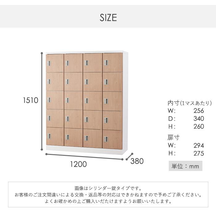 設置無料  ロッカー 20人用 ダイヤル錠 木目 シューズロッカー スチールロッカー シューズボックス 下駄箱 かぎ付き 二十人用 20人用ロッカー GLK-D20-NT｜lookit｜10