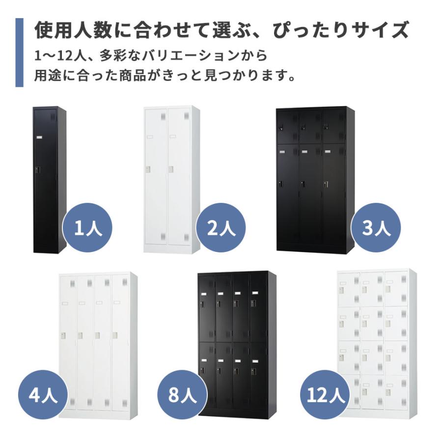 設置無料  ロッカー 1人用 スリム 深型 内筒交換錠 ホワイトグレー ブラック スチールロッカー 更衣ロッカー オフィス収納 一人用 1人用ロッカー TLK-MN1SDの画像