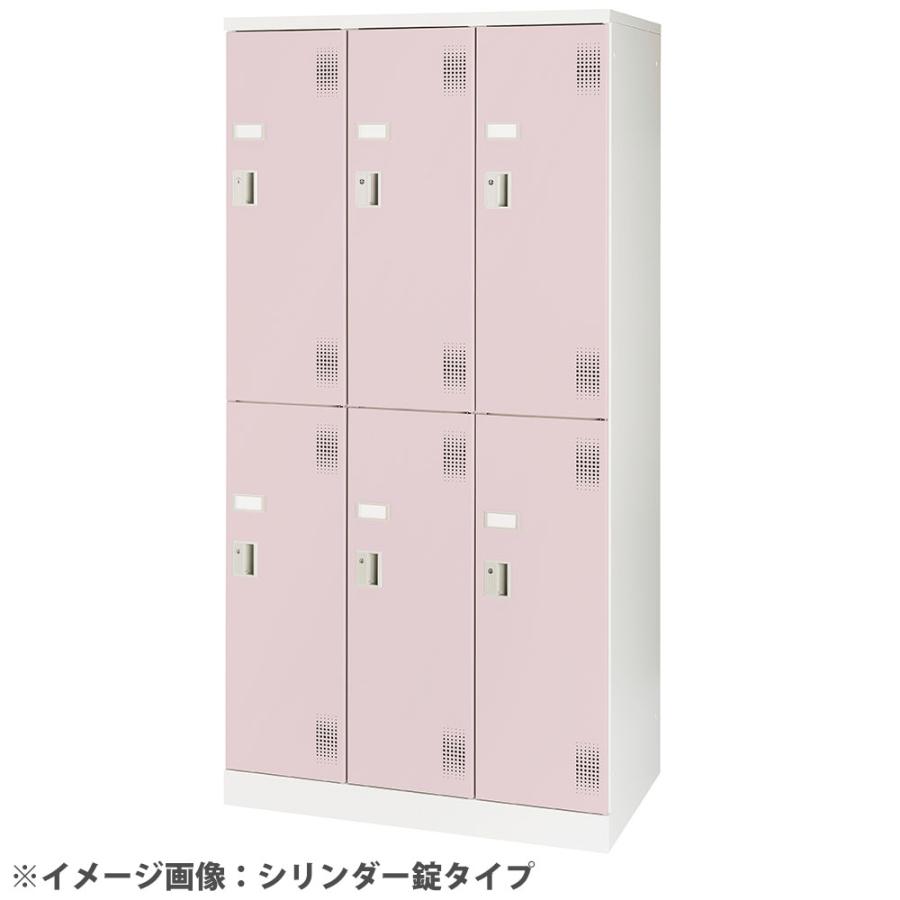 設置無料  スチールロッカー 3列2段 6人用 高さ1790mm ダイヤル錠 スイング棚 貴重品ロッカー パーソナルロッカー 収納 鍵付き 日本製 学校 会社 USL-SWD6の画像
