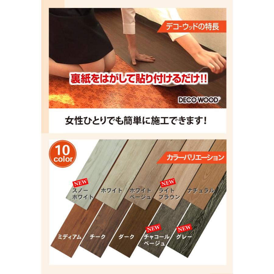 フロアタイル フロアシート 約12畳 壁紙 リメイクシート ウォールステッカー デコシール DIY 木目 ウッド リメイク シール フローリング AW56-S6の画像