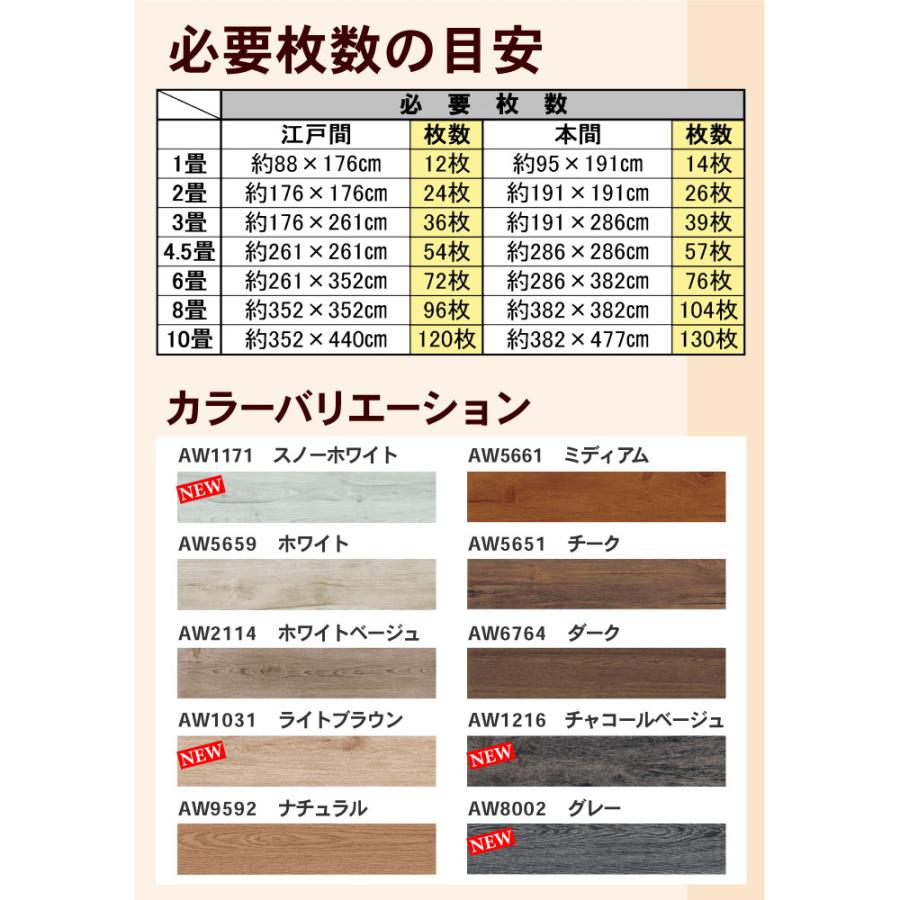 フロアタイル フロアシート 約12畳 壁紙 リメイクシート ウォールステッカー デコシール DIY 木目 ウッド リメイク シール フローリング AW56-S6の画像
