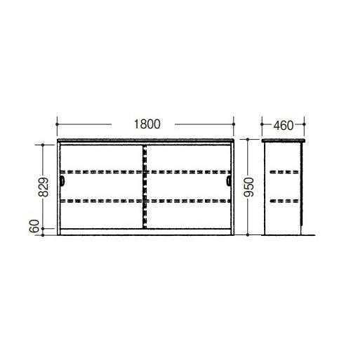 受付カウンター　Ｗ1800　引戸収納　ナイキ製ONC-1890AK SNC1890K-AWH【送料無料】 | ナイキ カウンターSNC型通販 - Kagg.jp
