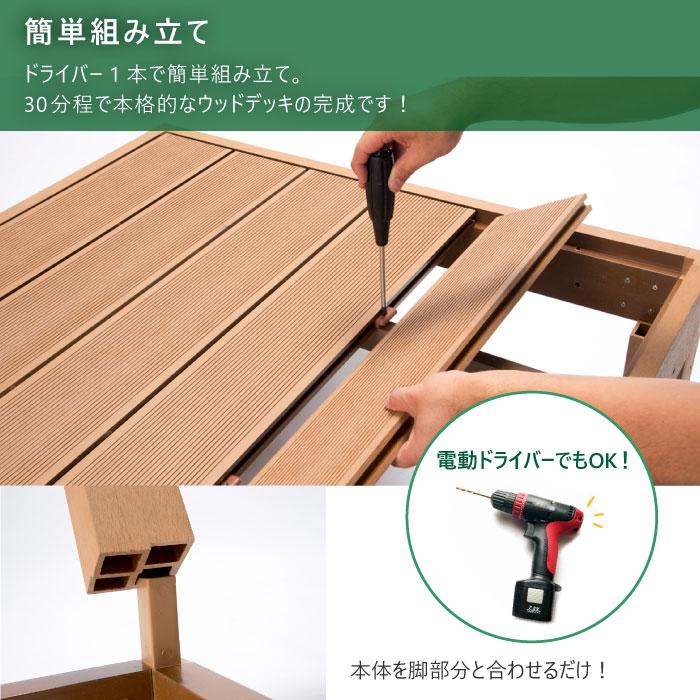 安い値段 ウッドデッキ 4点セット 0.75坪 樹脂 縁側 庭 縁台 人工木 デッキセット diy おしゃれ ガーデンデッキ ガーデンベンチ ステージ ウッドパネル 頑丈 屋外 HP-S3B