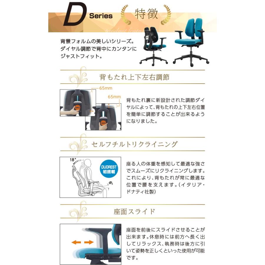 じの品 オフィスチェア デュオレスト DUOREST 腰痛 リクライニング