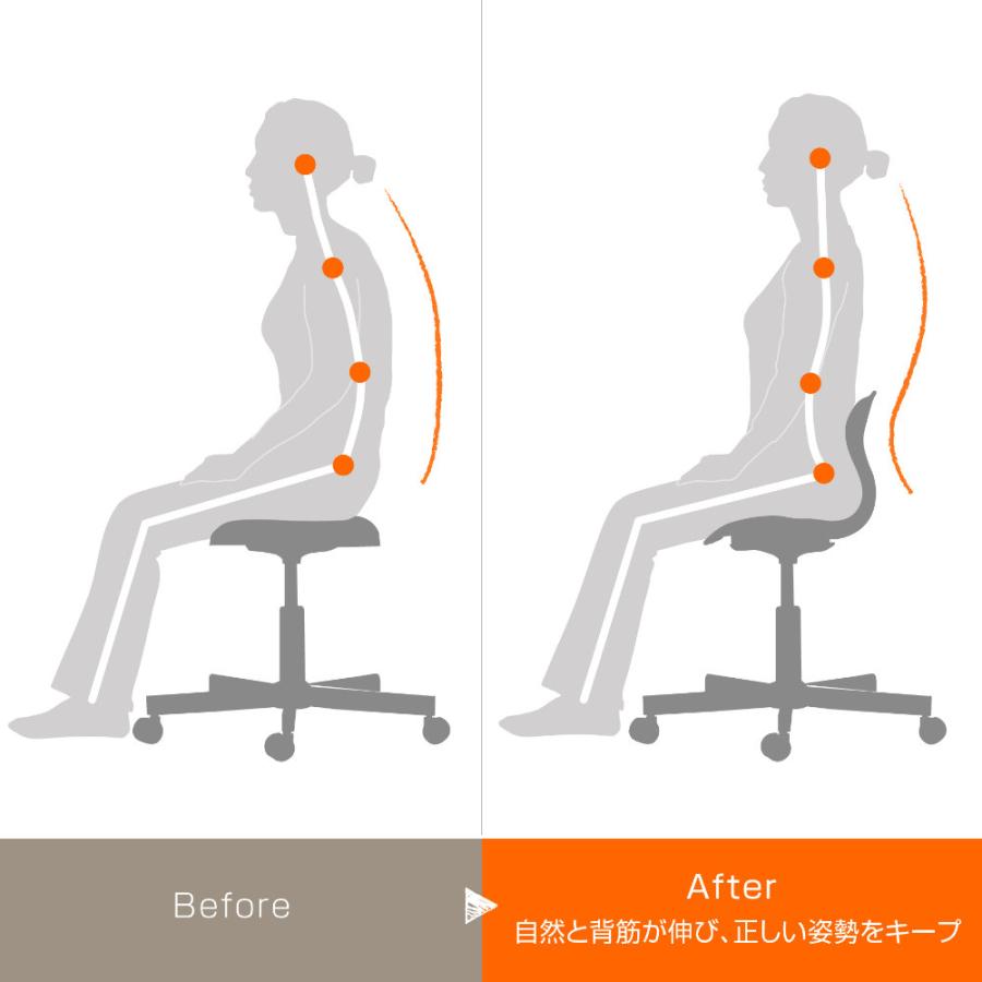 オフィスチェア サポートチェア 骨盤サポートチェア 姿勢 骨盤 姿勢矯正 骨盤サポート 腰痛対策 腰痛 在宅ワーク デスクワーク おしゃれ キャスター付き RC1100の画像