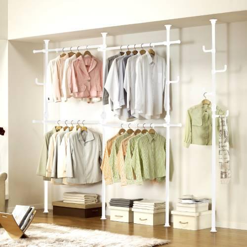 ハンガーラック 突っ張り棒 幅200〜340×奥行18×高さ170〜280cm